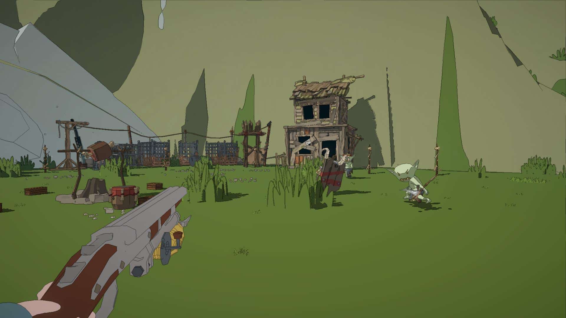 Fast-paced combat showing left hand melee and right hand firearm action