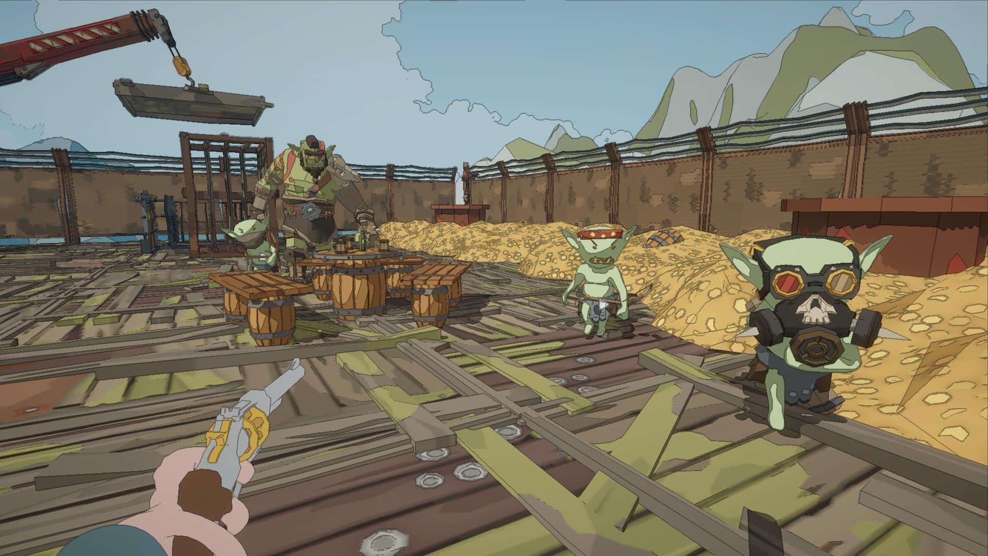 High-tempo arena combat sequence against a powerful boss