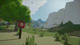 Outdoor canyon trail exploration with warning markers and limestone cliffs
