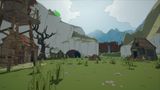 Goblin encampment exploration with watchtower, palisades, and mountain valley