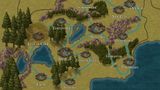 Handdrawn world map of Non-Sen Kingdom detailing quirky realms and factions